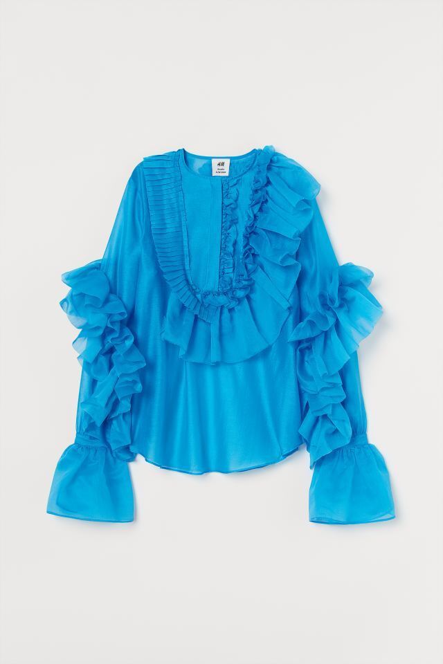 H&M ラッフルボリュームブラウス