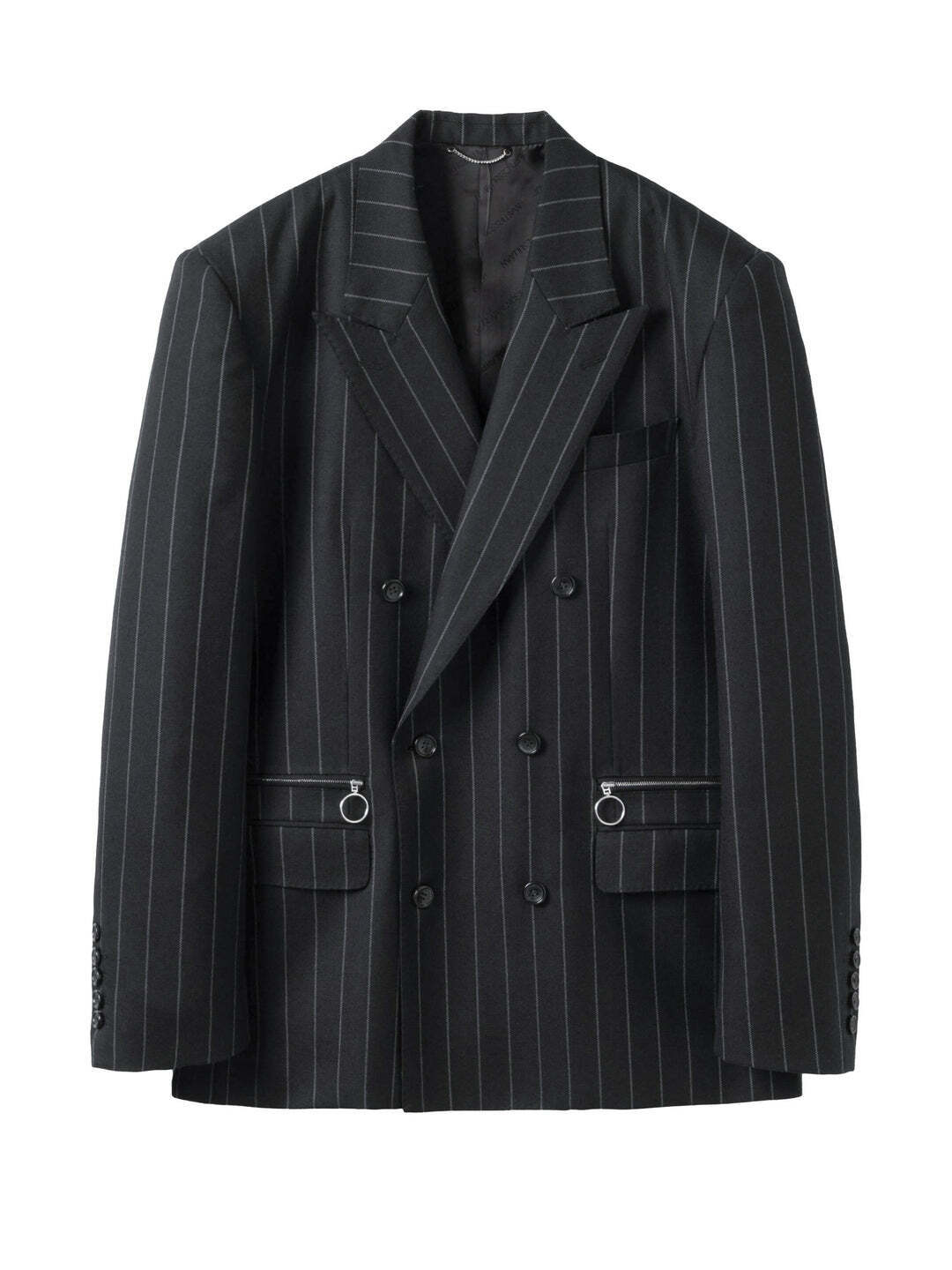JOHN LAWRENCE SULLIVAN Wool stripe double breasted jacket