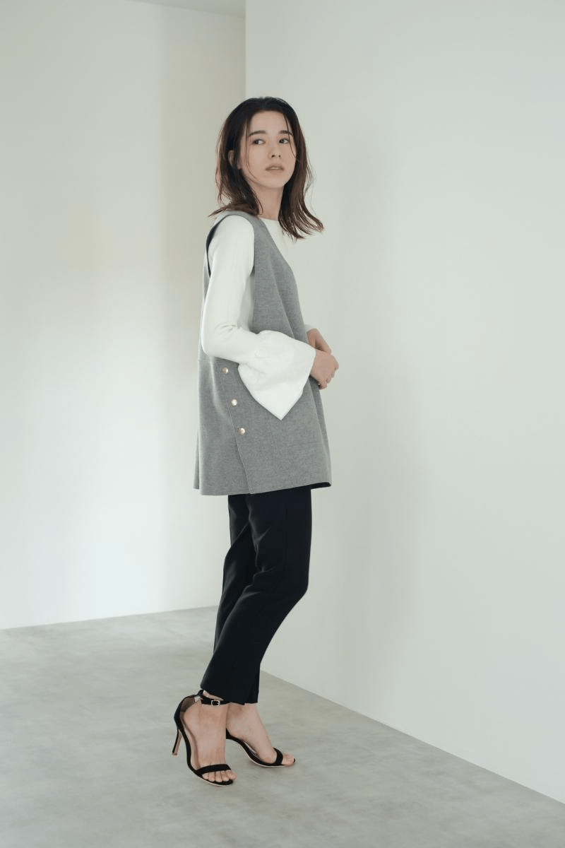 maison de Dolce. 【made in Japan】ウォッシュWニットベスト【gray】