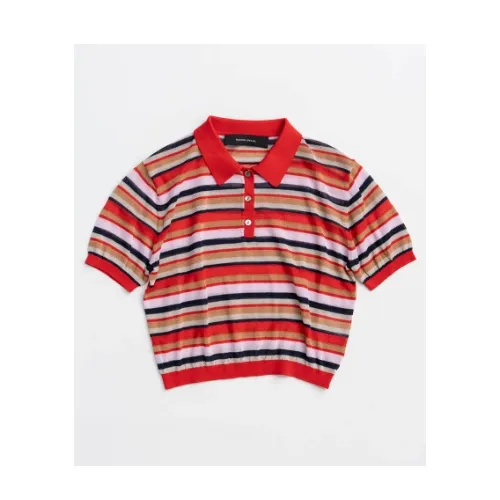 MAISON SPECIAL Sheer Border Knit Polo