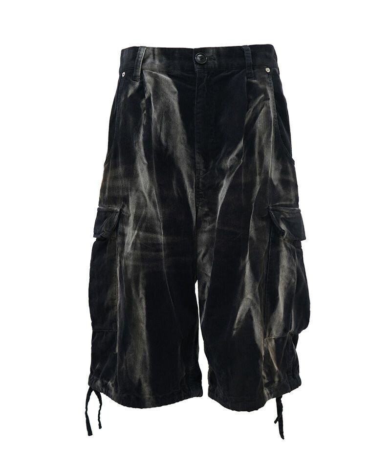 KAMIYA Sun-Faded Corduroy Fatigue Bermuda Shorts