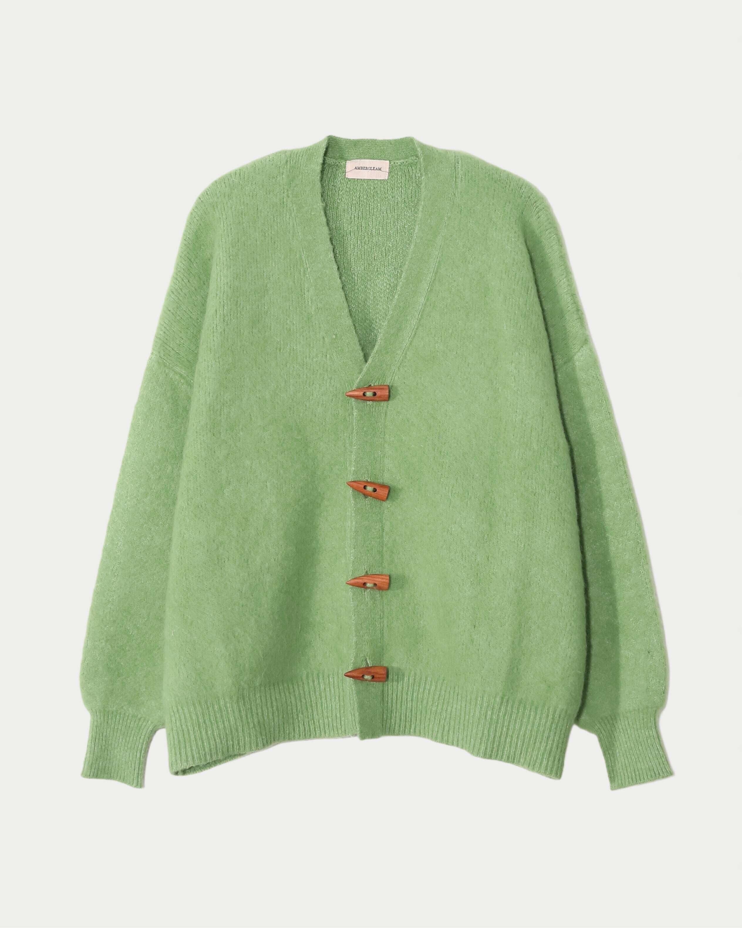 AMBERGLEAM Moist Touch Knit Cardigan / Green