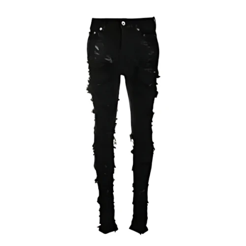 Rick Owens DRKSHDW FW23 LUXOR DETROIT CUT IN BLACK FOIL SLASH