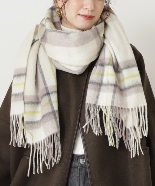 N.(N. Natural Beauty Basic) ウールチェックストール