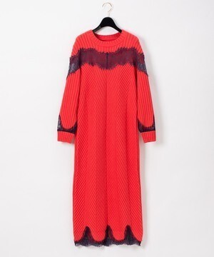 GRACE CONTINENTAL レース切替ニットワンピース