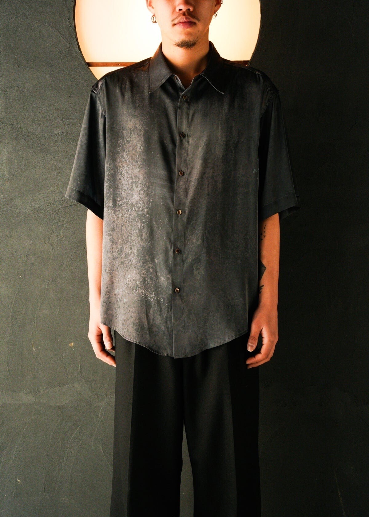 SASAKI SATORU 26SS SHORT SLEEVE PRINT SHIRT / BLACK