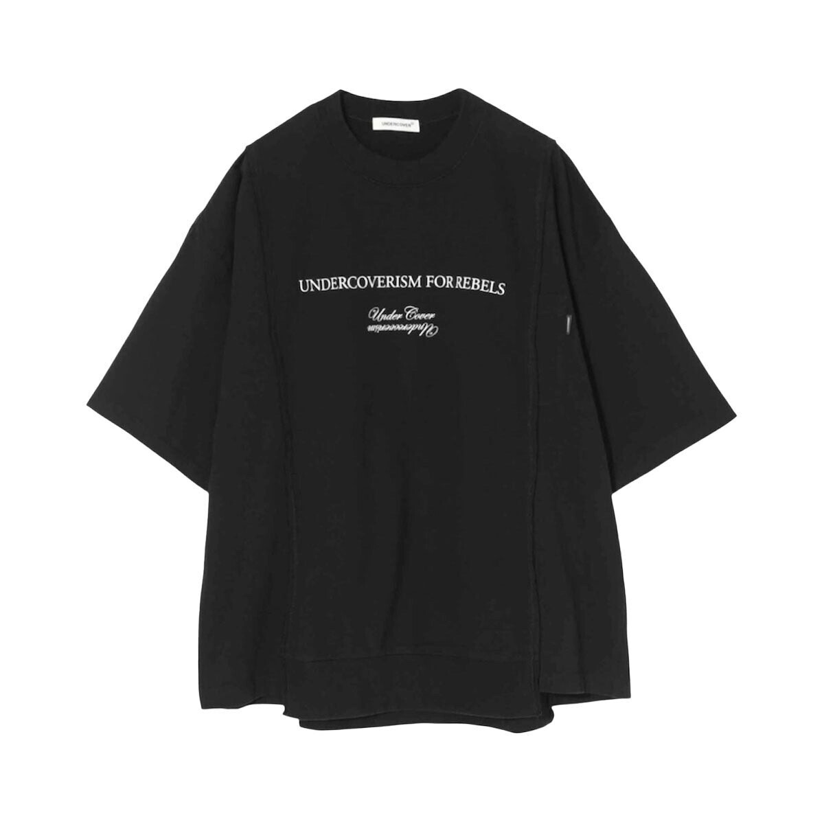 UNDERCOVER TEE/スウェットMIX半袖CS USIM FOR REBELS/BLACK
