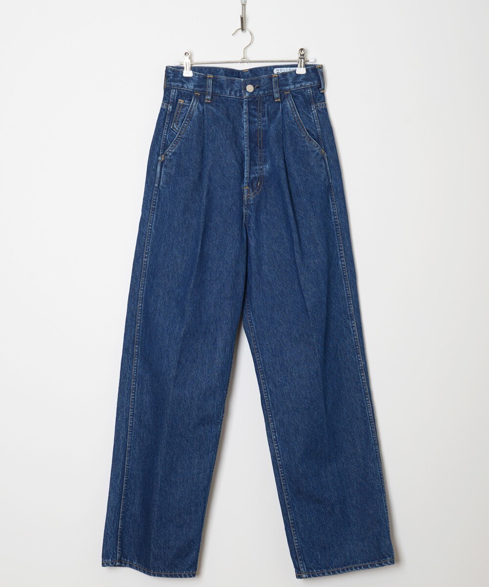 HOLIDAY TUCK DENIM PANTS