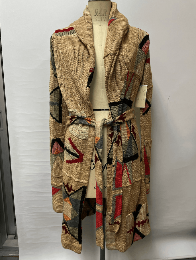 alkaa RALPH LAUREN　手編みインターシャネイティブパターンガウンニット