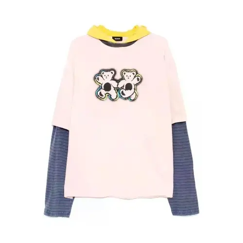 WE11DONE teddy twins layered hoodie
