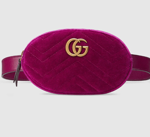 GUCCI 〔GGマーモント〕キルティング ベルベット ベルトバッグ