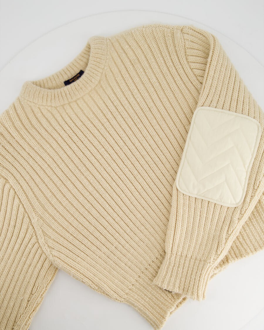 LOUIS VUITTON Ribbed Long Sleeve Jumper With Quilted Elbow Patch
