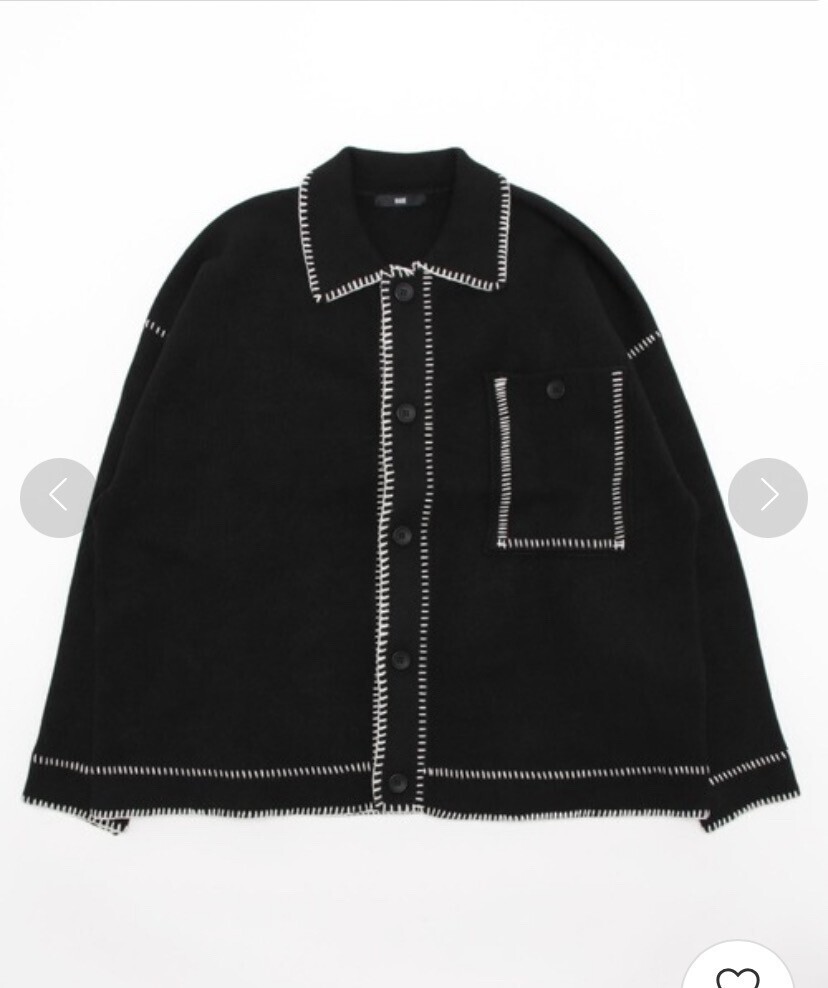 HARE ブランケットステッチシャツニット