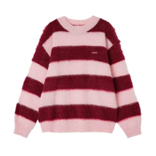 X-girl WIDE STRIPE KNIT TOP
