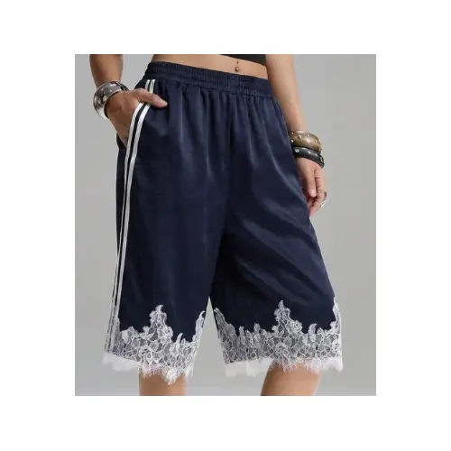 SHEIN ネイビーサテンパン