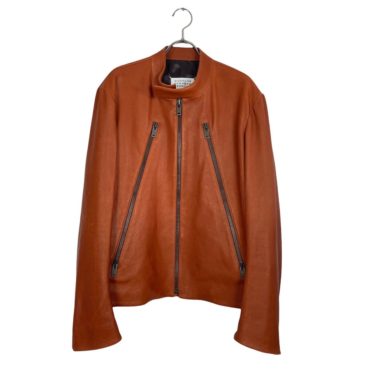 Maison Margiela 八の字 leather riders jacket 2016 (orange)