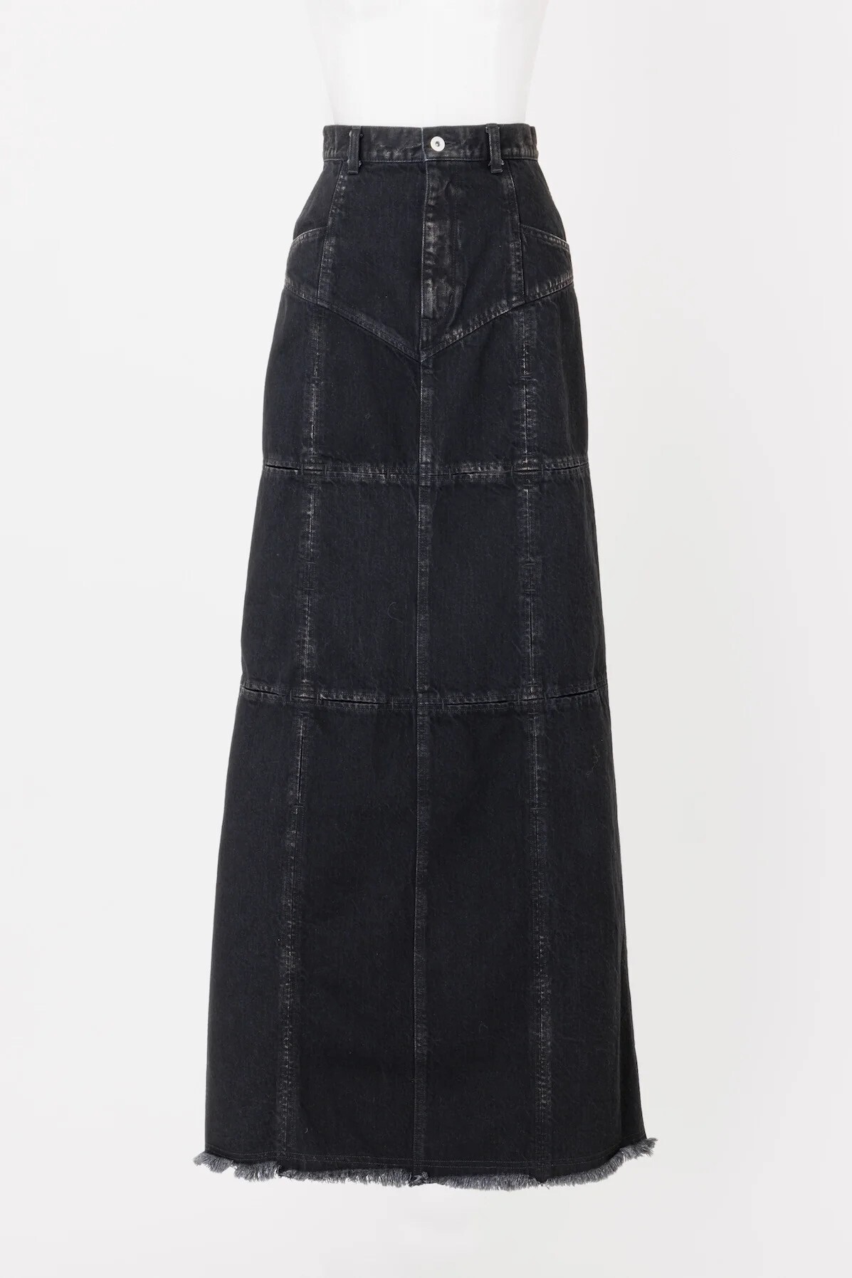 FETICO DENIM SLIT MAXI SKIRT