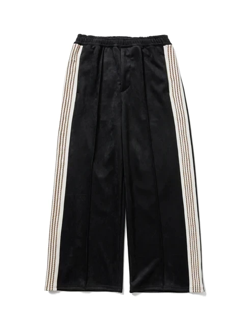 JOINT WORKS FAUX SUEDE FLARE TRACK PANTS