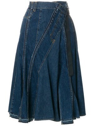 sacai デニム パネルスカート