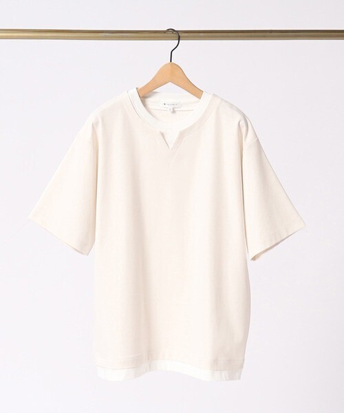 THE SHOP TK 【1枚でサマになる】 ポンチキーネック半袖Tシャツ