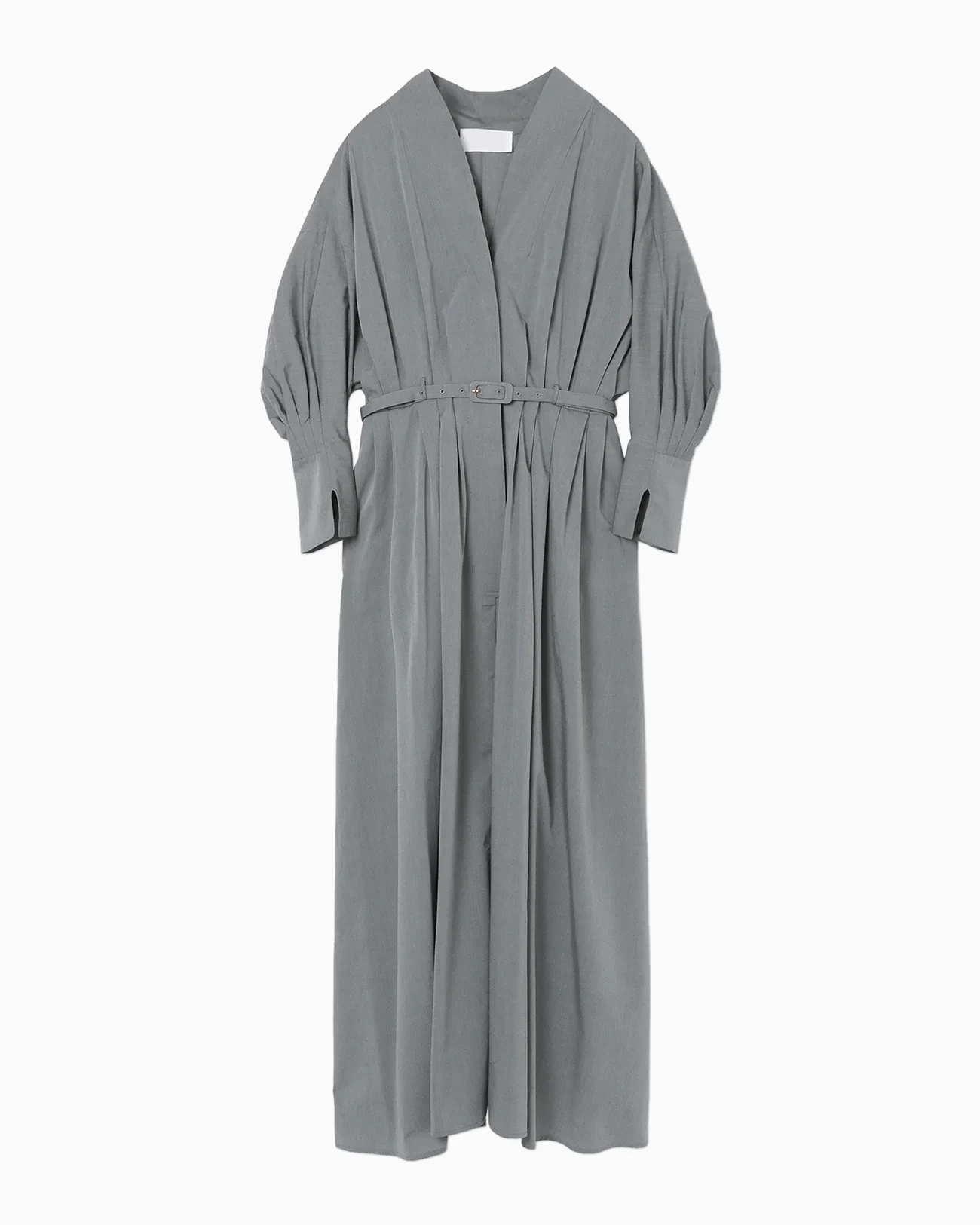 Mame Kurogouchi Cotton Chambray Tucked Shirt Dress