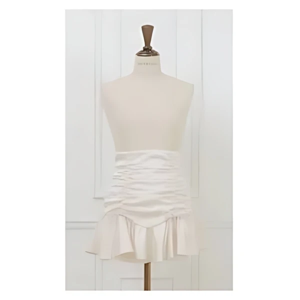MISTREASS Shirring Ribbon Hem Race Mini Skirt