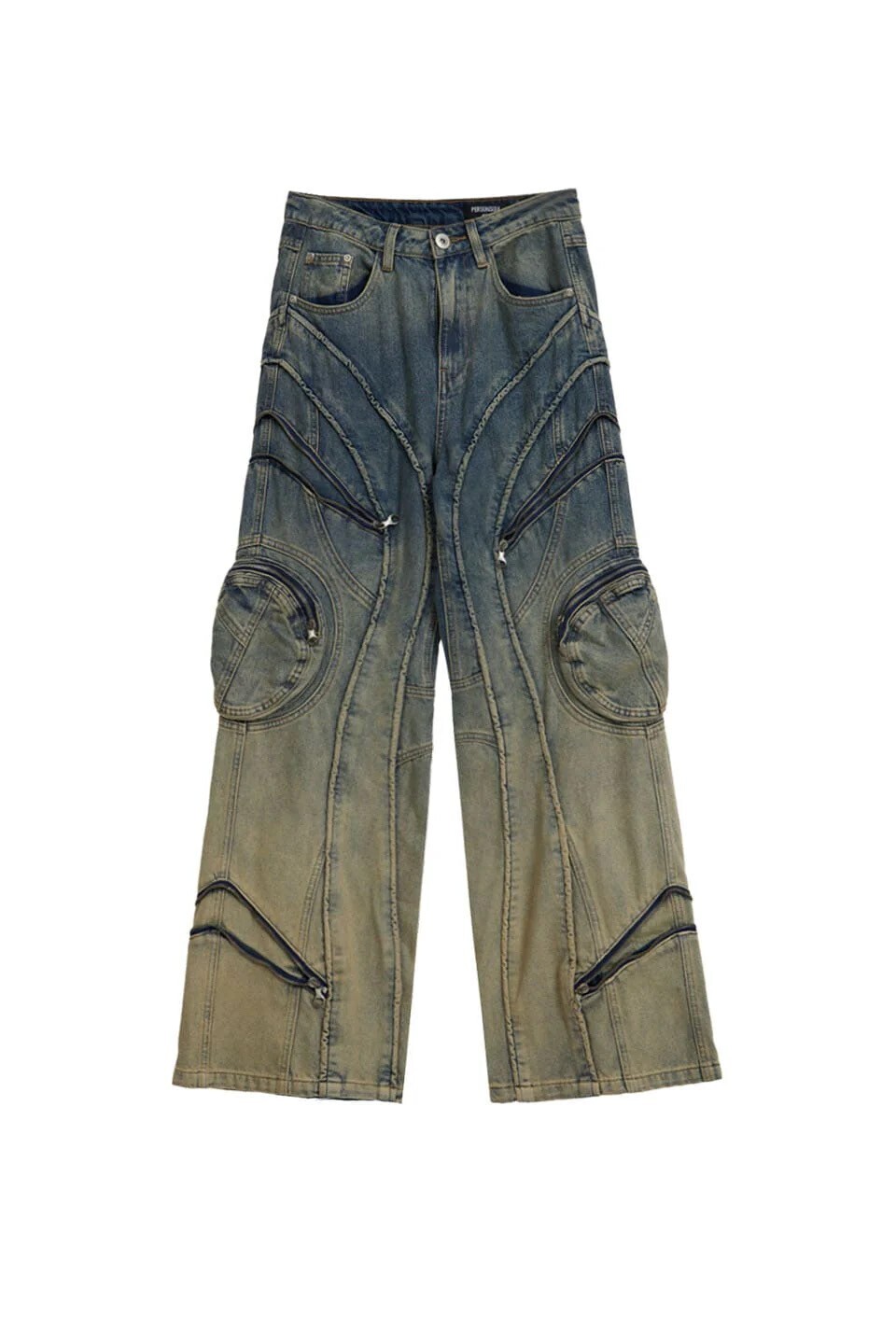 PERSONSOUL Washing Gradient Denim Jeans