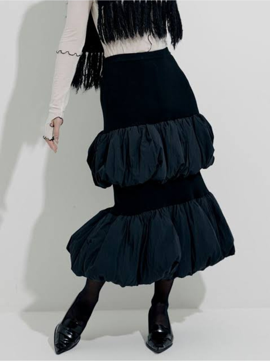 SORIN Padded Hem Midi Skirt