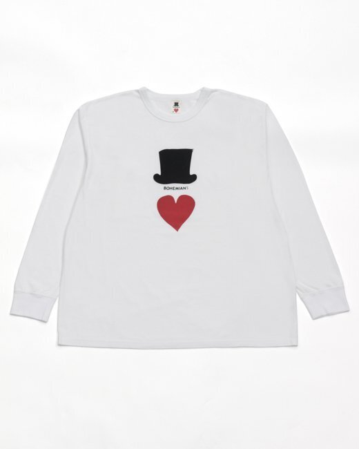 Bohemians ラブ&ハット9（プリント）ギザコットンルーズTシャツ