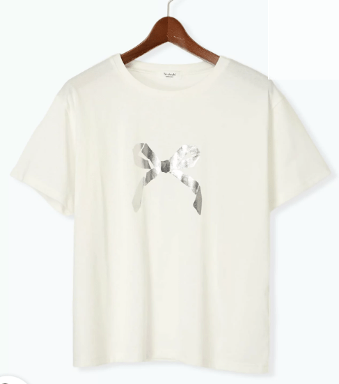 Te chichi TERRASSE 箔リボンモチーフTシャツ