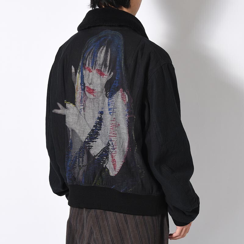 Yohji Yamamoto LADY PT DENIM BLOUSON -BLACK-
