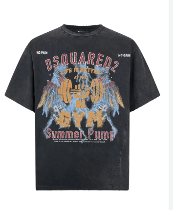 DSQUARED2 ロックウォッシュアイアン半袖Tシャツ