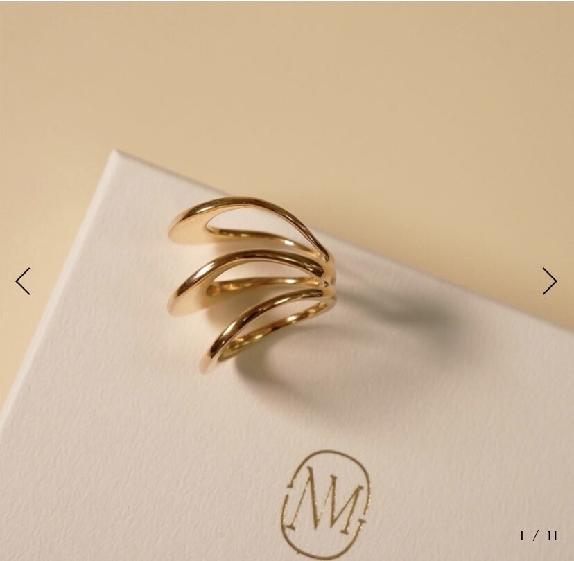 NOMG gold fork ring