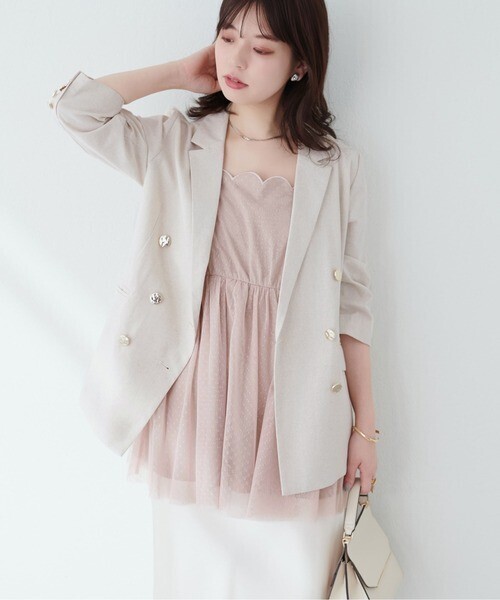 natural couture osonoべこべこ金釦綿麻テーラードジャケット
