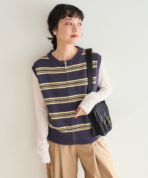 FREAK'S STORE バイオウォッシュ加工 ニットジップベスト