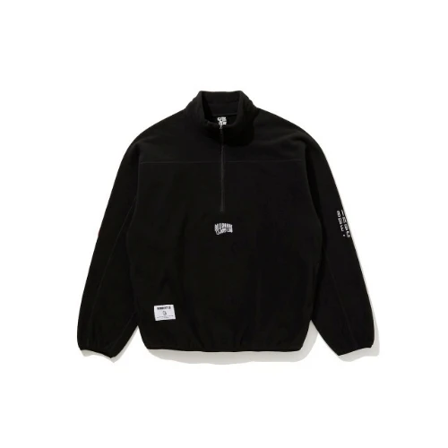 BILLIONAIRE BOYS CLUB EMBROIDERED LOGO HALE ZIP FLEECE BLOUSON