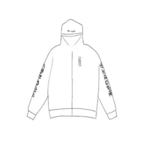 Chrome Hearts Vertical Logo FU Hood Zip Up Hoodie