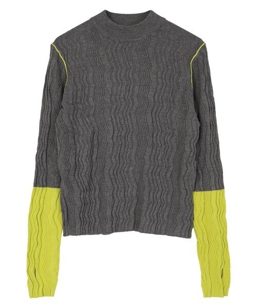 miette ジグザグリブ配色ニット