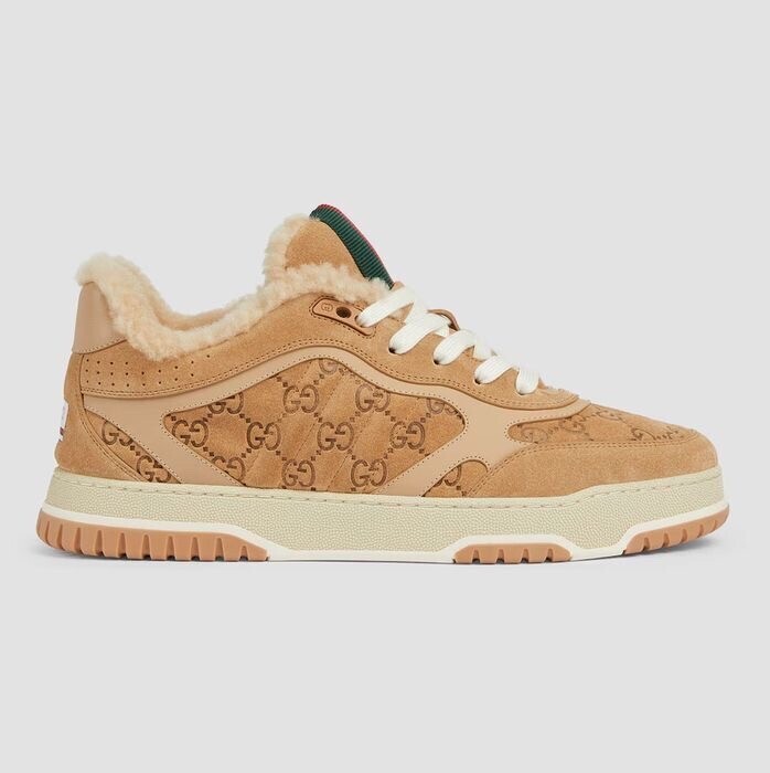 GUCCI メンズ リウェブ スニーカー GGスエード ウール