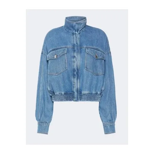 Sportmax Oversized indigo denim bomber jacket