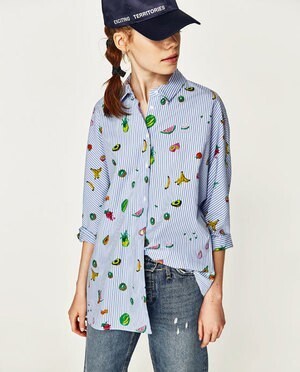 ZARA フルーツ柄シャツ