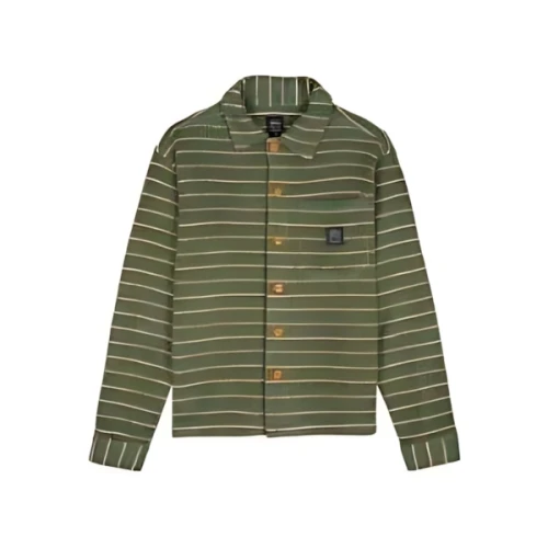 BRAIN DEAD STRIPED MICRO SHERPA OVERSHIRT