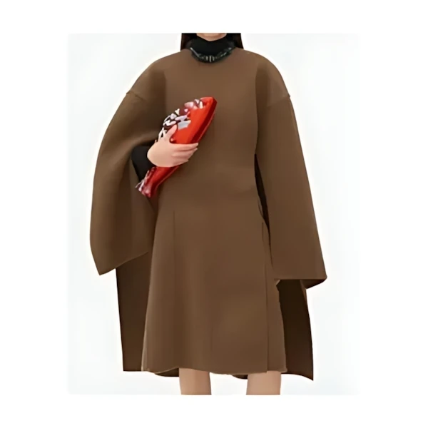 BOTTEGA VENETA メランジェ カシミア ケープドレス