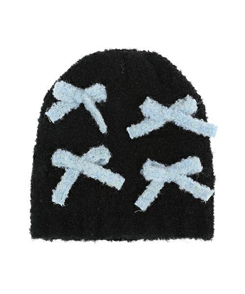 Candy Stripper Fluffy Ribbon Beanie