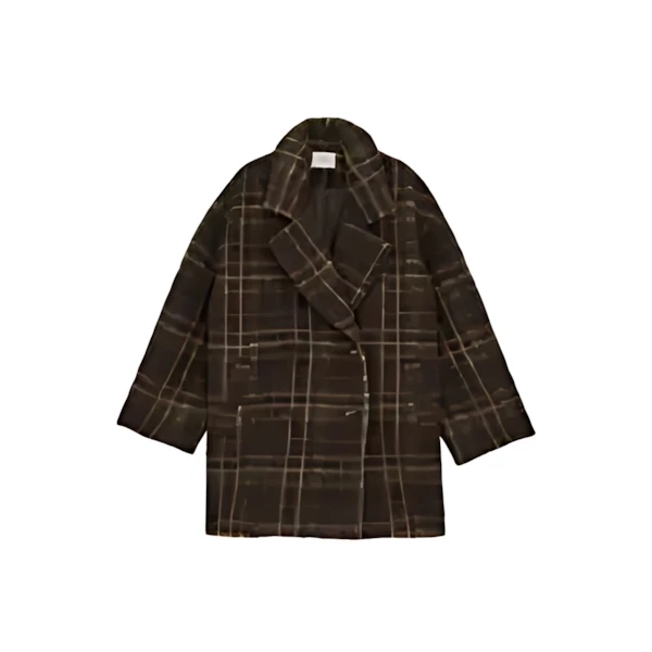 Ameri VINTAGE ADORABLE SHAGGY CHECK COAT