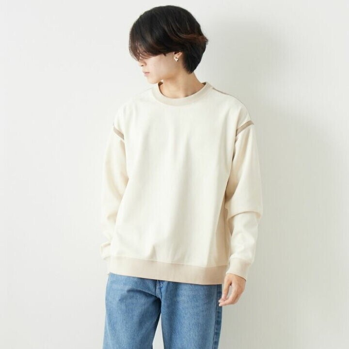 SLICK ストレッチフェイクスエードパイピングプルオーバー 5155742 メンズ トップス 長袖 スウェット