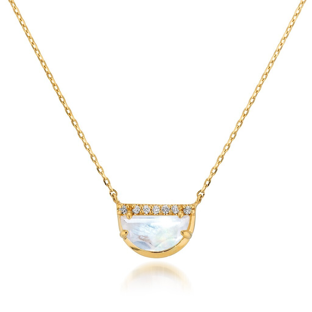 STAR JEWELRY K18 ネックレス HALF MOON