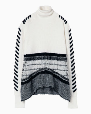 mame EXOTIC PATTERN PEPLUM KNIT