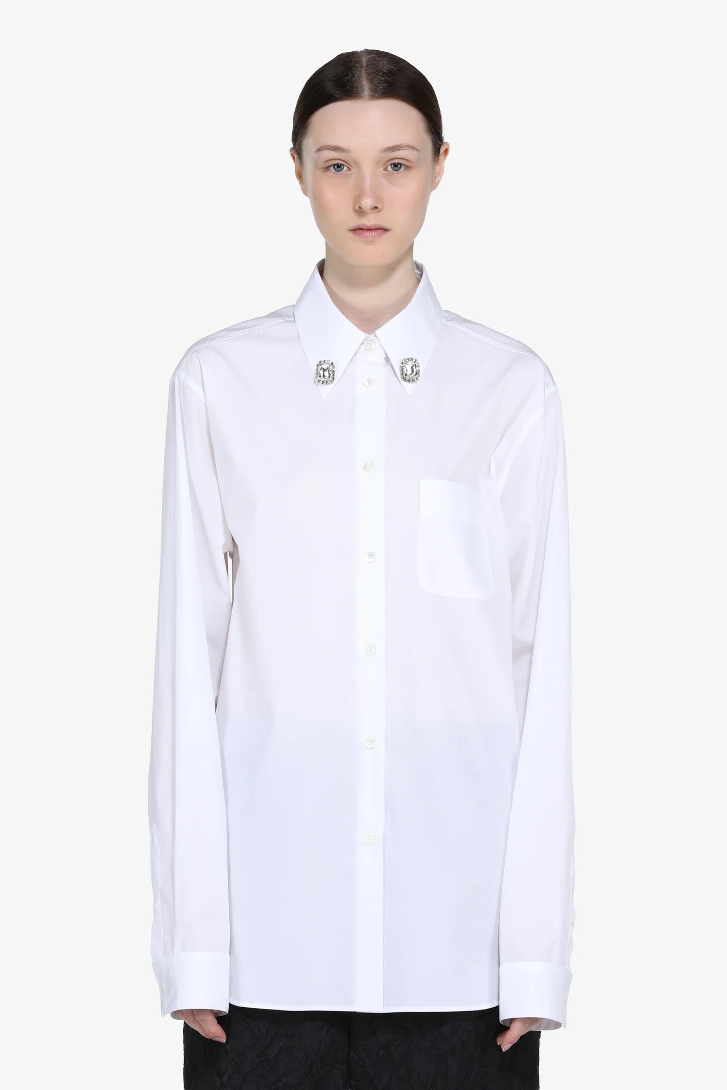 Nº21 SHIRT WITH COLLAR APPLIQUES