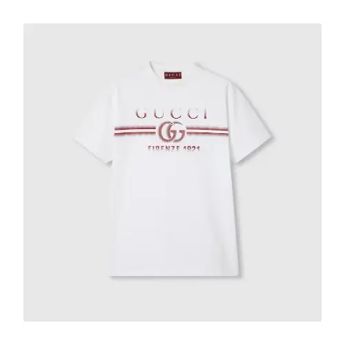 GUCCI “GUCCI”プリント コットンジャージー Tシャツ